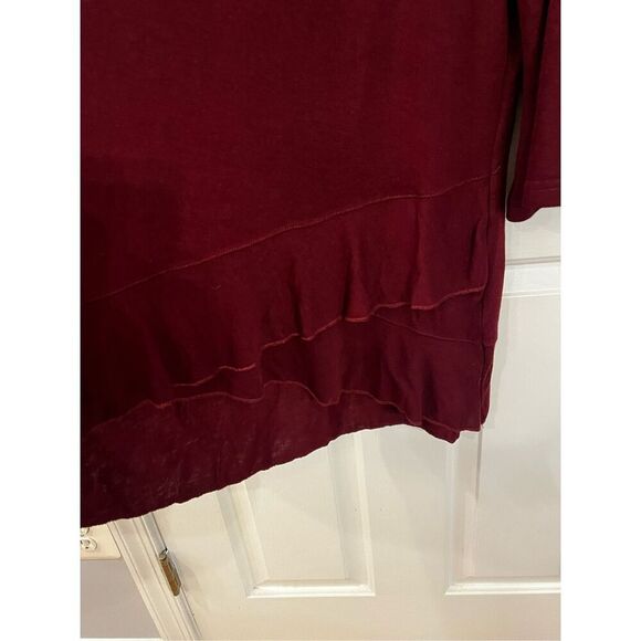 Suzanne Betro Burgundy Tiered Hem Tunic Top sz 2X NWT - Picture 3 of 8